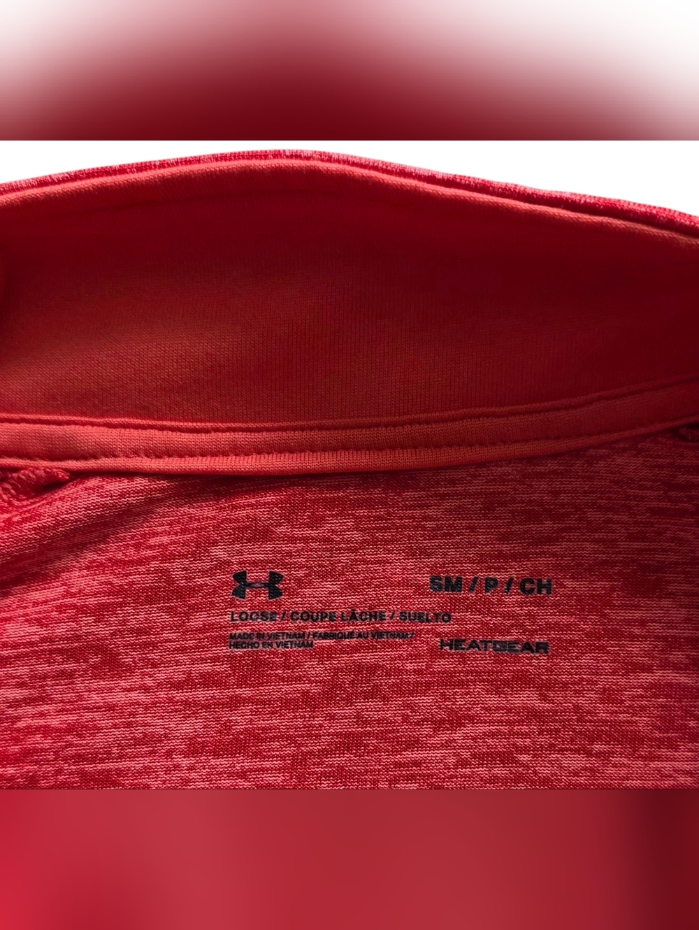 Under Armour Small Red Space Dye Heat Gear 1/4 Zip Performance Workout Pullover - Picture 2 of 9